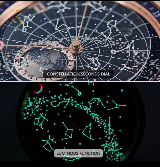 “OBLVLO Celestial Navigator – Rose Gold Masterpiece of Time & Stars”